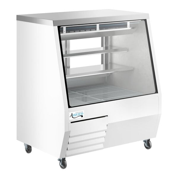 Scratch and Dent Avantco DDLC-50-W 50" White Square Glass Refrigerated Double-Duty Deli Case