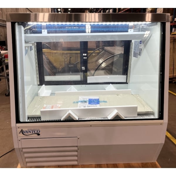 Scratch and Dent Avantco DDLC-50-W 50" White Square Glass Refrigerated Double-Duty Deli Case