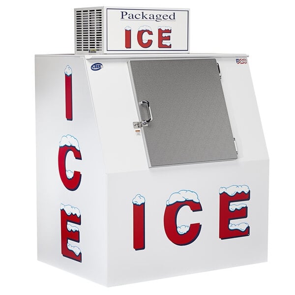 Scratch and Dent Leer 40CSL-R290 50 1/2" Outdoor Cold Wall Ice Merchandiser with Slanted Front and Galvanized Steel Door