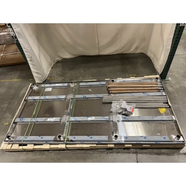 Scratch and Dent Eagle Group T4896STEM 48" x 96" Open Base Stainless Steel Commercial Work Table