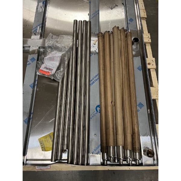 Scratch and Dent Eagle Group T4896STEM 48" x 96" Open Base Stainless Steel Commercial Work Table