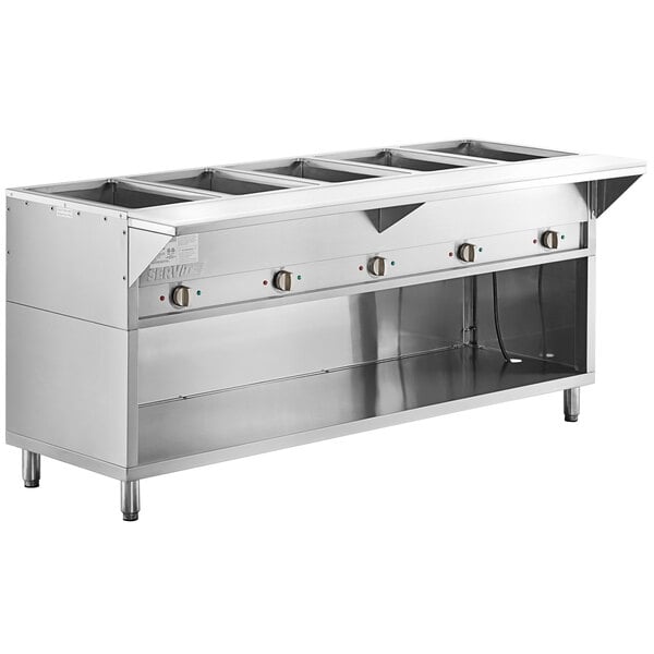 Scratch and Dent ServIt Five Pan Open Well Electric Steam Table with Partially Enclosed Base - 208/240V, 3750W