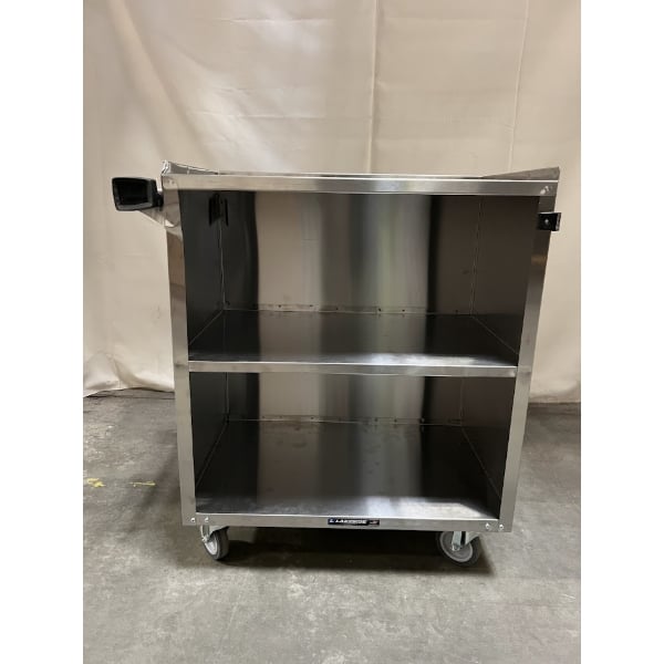 Scratch and Dent Lakeside 622B Black Laminate 3 Shelf Stainless Steel Utility Cart - 31 3/4" x 19" x 33 7/8"