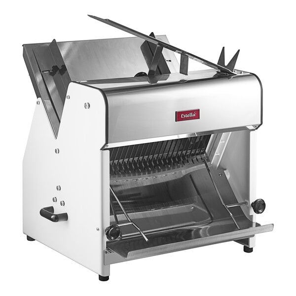Scratch and Dent Estella Countertop Bread Slicer - 3/4" Slice Thickness, 18 3/4" Max Loaf Length - 110V, 1/4 hp