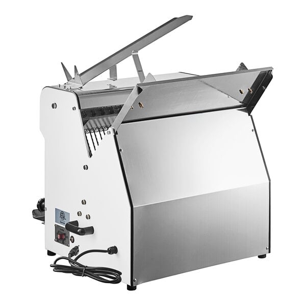 Scratch and Dent Estella Countertop Bread Slicer - 3/4" Slice Thickness, 18 3/4" Max Loaf Length - 110V, 1/4 hp