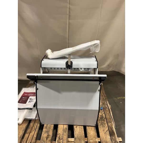 Scratch and Dent Estella Countertop Bread Slicer - 3/4" Slice Thickness, 18 3/4" Max Loaf Length - 110V, 1/4 hp