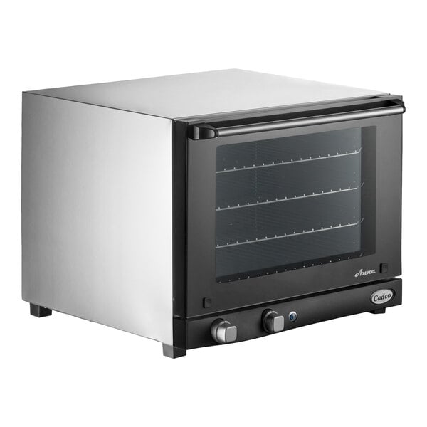 Scratch and Dent Cadco Anna OV-023 4-Shelf Half-Size Medium-Duty Manual Countertop Convection Oven - 208-240V, 2.7 kW