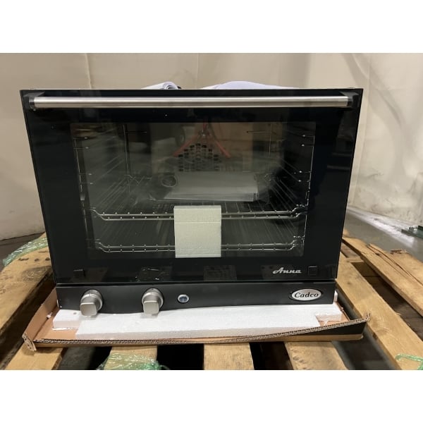 Scratch and Dent Cadco Anna OV-023 4-Shelf Half-Size Medium-Duty Manual Countertop Convection Oven - 208-240V, 2.7 kW