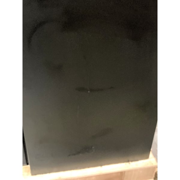 Scratch and Dent Avantco UBB-72G-HC 73" Black Counter Height Narrow Glass Door Back Bar Refrigerator with LED Lighting