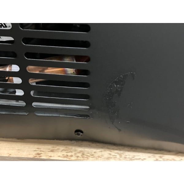 Scratch and Dent Avantco UBB-72G-HC 73" Black Counter Height Narrow Glass Door Back Bar Refrigerator with LED Lighting