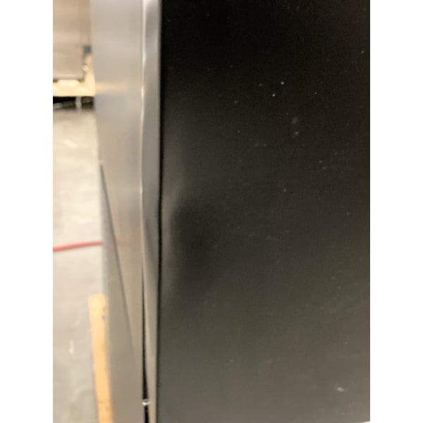 Scratch and Dent Avantco UBB-72G-HC 73" Black Counter Height Narrow Glass Door Back Bar Refrigerator with LED Lighting