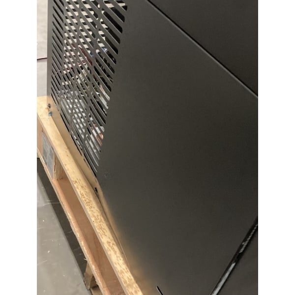Scratch and Dent Avantco UBB-72G-HC 73" Black Counter Height Narrow Glass Door Back Bar Refrigerator with LED Lighting
