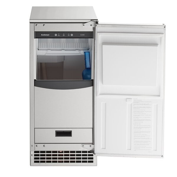 Scratch and Dent Scotsman CU50PAX-1A 14 7/8" Air-Cooled Undercounter Gourmet Cube Ice Machine with 26 lb. Storage Bin and Built-In Pump - 65 lb., 115V
