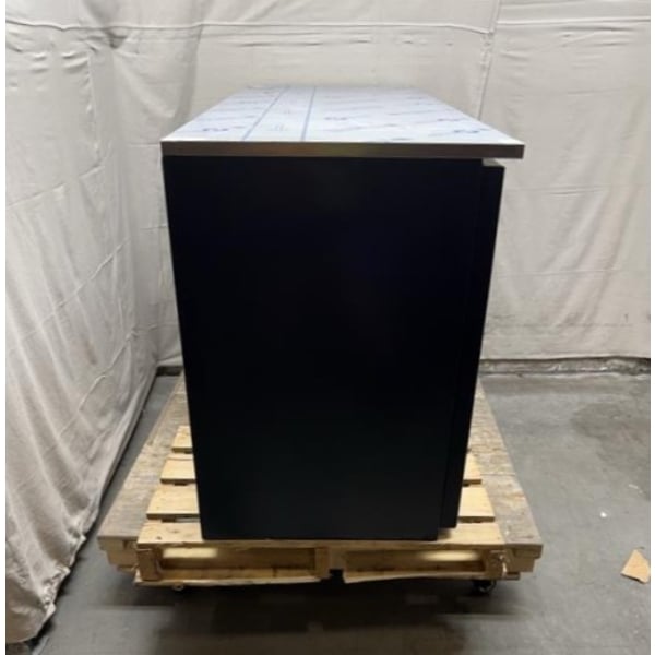 Scratch and Dent Beverage-Air BBN72HC-GS-B-ALT 72" Black Underbar Sliding Glass Door Narrow Back Bar Refrigerator
