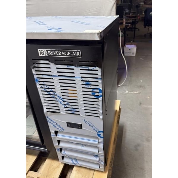 Scratch and Dent Beverage-Air BBN72HC-GS-B-ALT 72" Black Underbar Sliding Glass Door Narrow Back Bar Refrigerator