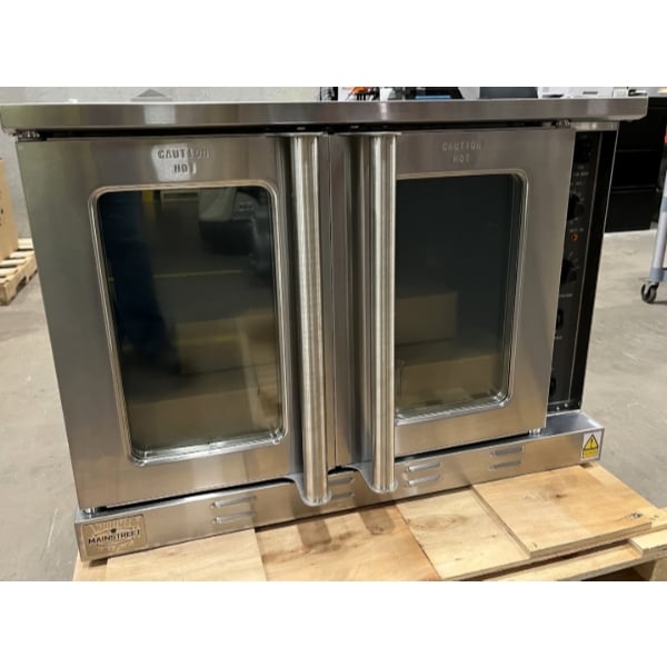 Scratch and Dent MainStreet Equipment EC2-D Double Deck Electric Full Size Convection Oven with Legs - 240V, 1 / 3 Phase, 11.9 kW