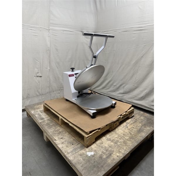 Scratch and Dent Estella DPC18T 18" Dual-Heat Manual Clamshell Pizza / Tortilla Dough Press - 240V, 3300W