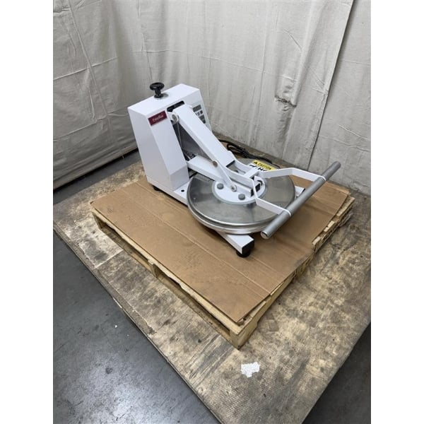 Scratch and Dent Estella DPC18T 18" Dual-Heat Manual Clamshell Pizza / Tortilla Dough Press - 240V, 3300W