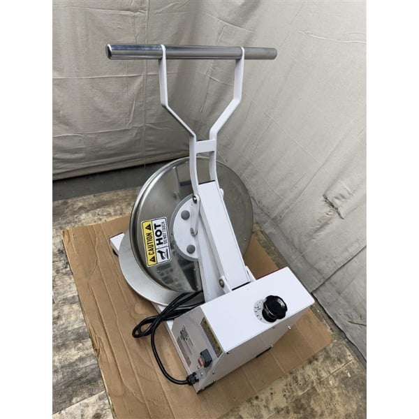Scratch and Dent Estella DPC18T 18" Dual-Heat Manual Clamshell Pizza / Tortilla Dough Press - 240V, 3300W