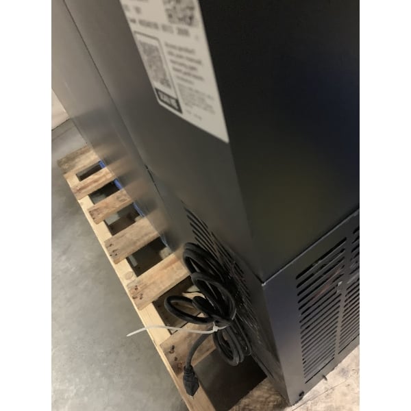 Scratch and Dent Avantco UBB-48G-HC 48" Black Counter Height Narrow Glass Door Back Bar Refrigerator with LED Lighting