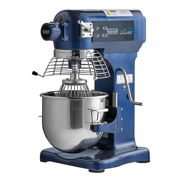 Scratch and Dent Waring Luna WSM10LT 10 Qt. Planetary Stand Mixer with Guard, Timer, and Standard Accessories - 120V, 3/4 hp