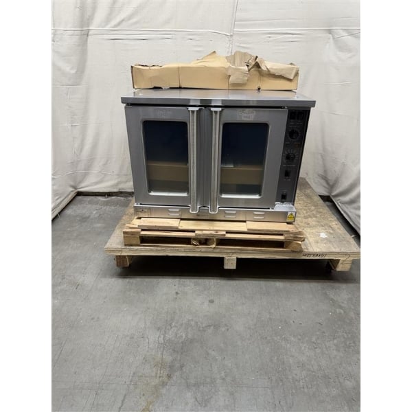 Scratch and Dent MainStreet Equipment EC2-C Double Deck Electric Full Size Convection Oven with Legs - 208V, 3 / 1 Phase, 11 kW