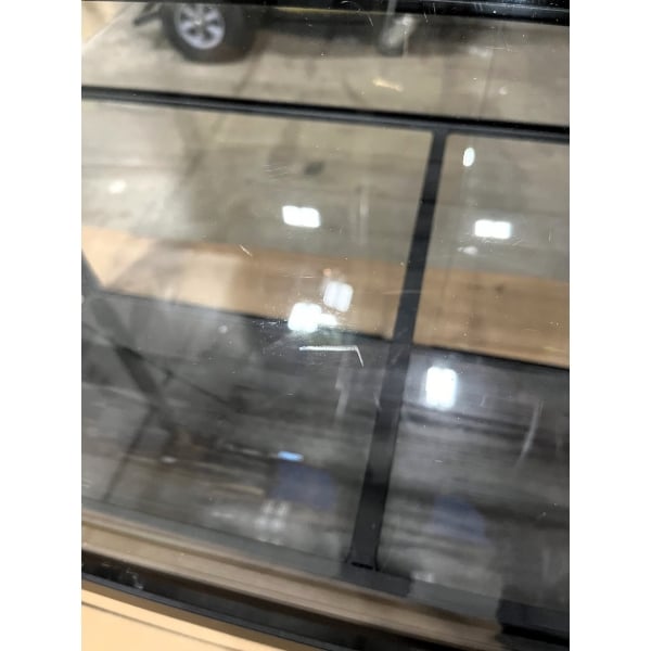 Scratch and Dent Cal-Mil Heritage 42" x 17" x 23" 2-Tier Arched-Front Black Metal / Oak Wood Bakery Display Case 23754-112