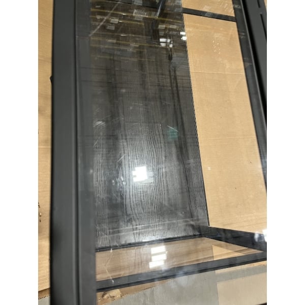 Scratch and Dent Cal-Mil Heritage 42" x 17" x 23" 2-Tier Arched-Front Black Metal / Oak Wood Bakery Display Case 23754-112