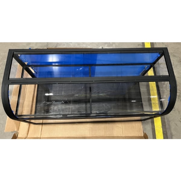 Scratch and Dent Cal-Mil Heritage 42" x 17" x 23" 2-Tier Arched-Front Black Metal / Oak Wood Bakery Display Case 23754-112