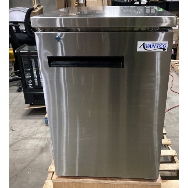 Scratch and Dent Avantco UBB-1-HC-S 23" Stainless Steel Counter Height Solid Door Back Bar Refrigerator
