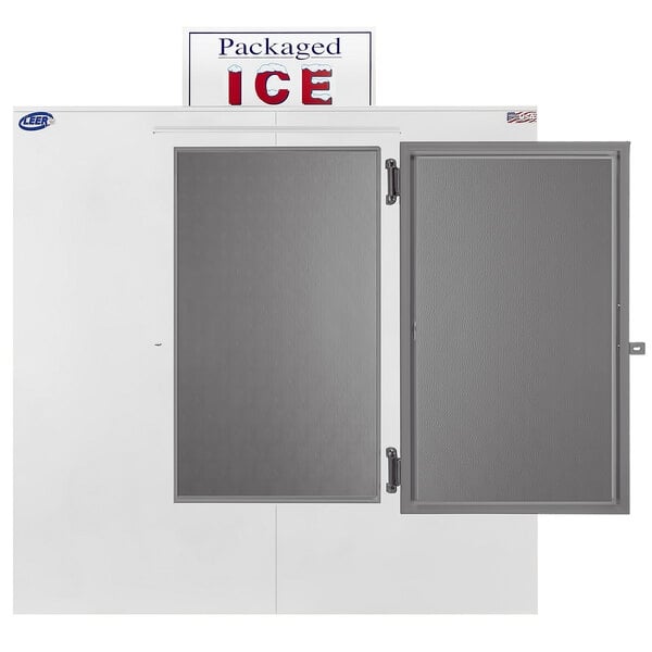 Scratch and Dent Leer 65CS-R290 64" Outdoor Cold Wall Ice Merchandiser with Straight Front and Galvanized Steel Door