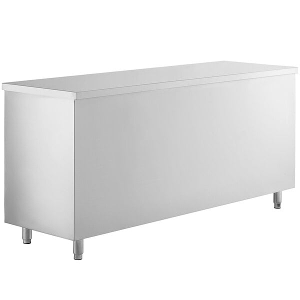 Scratch and Dent Regency 24" x 72" 16 Gauge Type 304 Stainless Steel Enclosed Base Sliding Door Table with Drawers