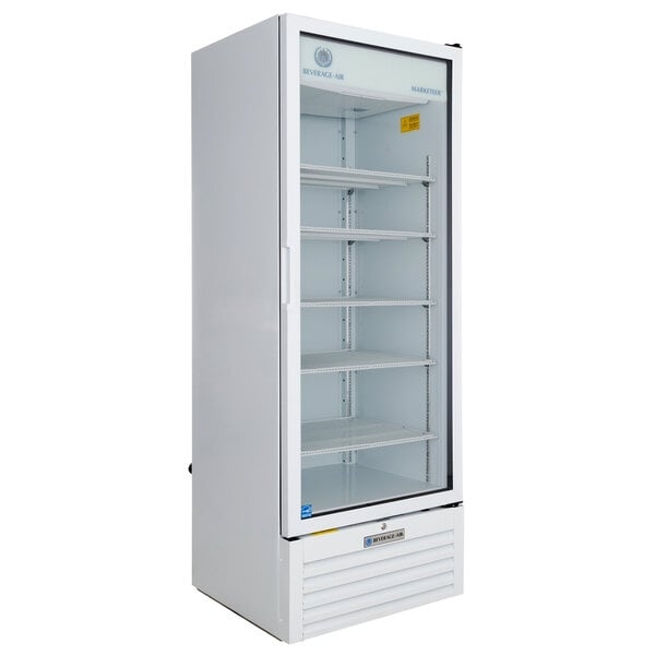 Scratch and Dent Beverage-Air MT23-1W 29 1/2" Marketeer Series White Refrigerated Glass Door Merchandiser with LED Lighting