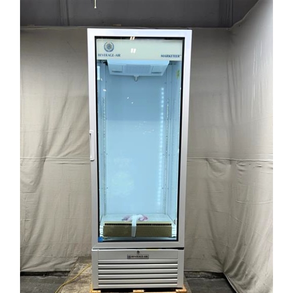 Scratch and Dent Beverage-Air MT23-1W 29 1/2" Marketeer Series White Refrigerated Glass Door Merchandiser with LED Lighting