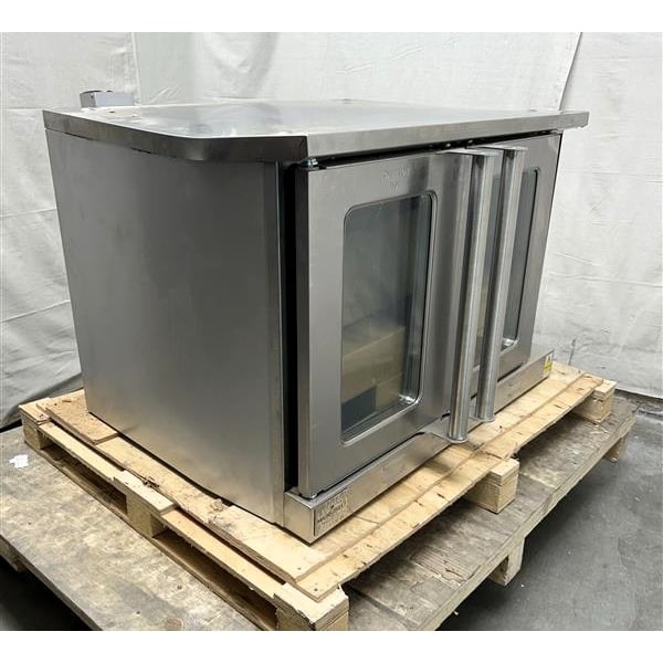 Scratch and Dent MainStreet Equipment EC2-C Double Deck Electric Full Size Convection Oven with Legs - 208V, 3 / 1 Phase, 11 kW