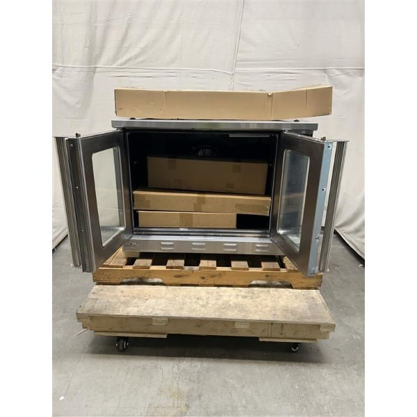Scratch and Dent MainStreet Equipment EC2-C Double Deck Electric Full Size Convection Oven with Legs - 208V, 3 / 1 Phase, 11 kW