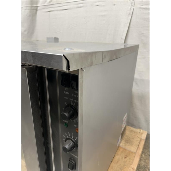 Scratch and Dent MainStreet Equipment EC2-C Double Deck Electric Full Size Convection Oven with Legs - 208V, 3 / 1 Phase, 11 kW