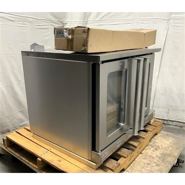 Scratch and Dent MainStreet Equipment EC2-C Double Deck Electric Full Size Convection Oven with Legs - 208V, 3 / 1 Phase, 11 kW