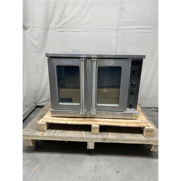 Scratch and Dent MainStreet Equipment EC2-C Double Deck Electric Full Size Convection Oven with Legs - 208V, 3 / 1 Phase, 11 kW