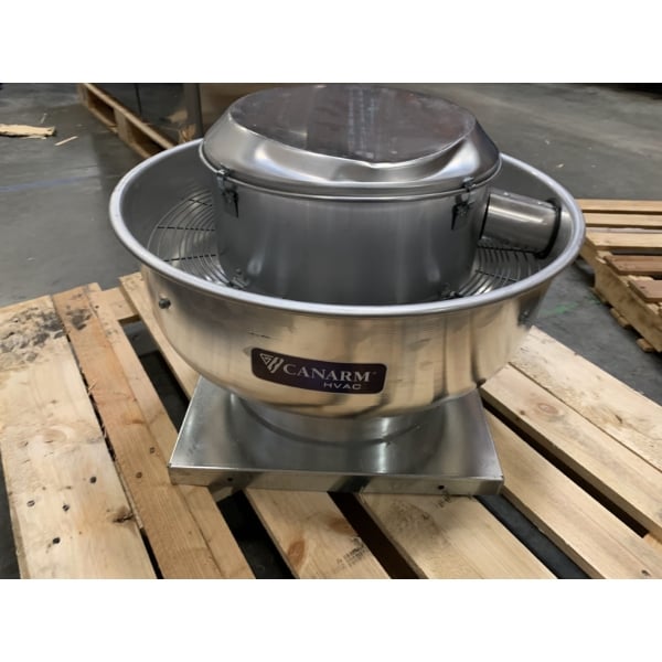 Scratch and Dent Canarm 12 1/4" Variable Speed Capable Upblast Direct Drive Aluminum Exhaust Fan ALX120-UD033V - 1,400 CFM, 1,650 RPM, 120/240V, 1 Phase