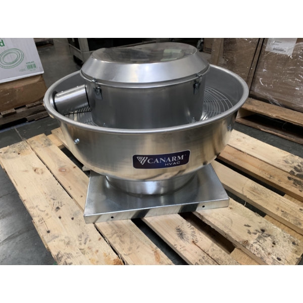 Scratch and Dent Canarm 12 1/4" Variable Speed Capable Upblast Direct Drive Aluminum Exhaust Fan ALX120-UD033V - 1,400 CFM, 1,650 RPM, 120/240V, 1 Phase