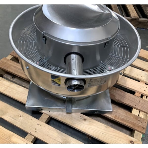 Scratch and Dent Canarm 12 1/4" Variable Speed Capable Upblast Direct Drive Aluminum Exhaust Fan ALX120-UD033V - 1,400 CFM, 1,650 RPM, 120/240V, 1 Phase