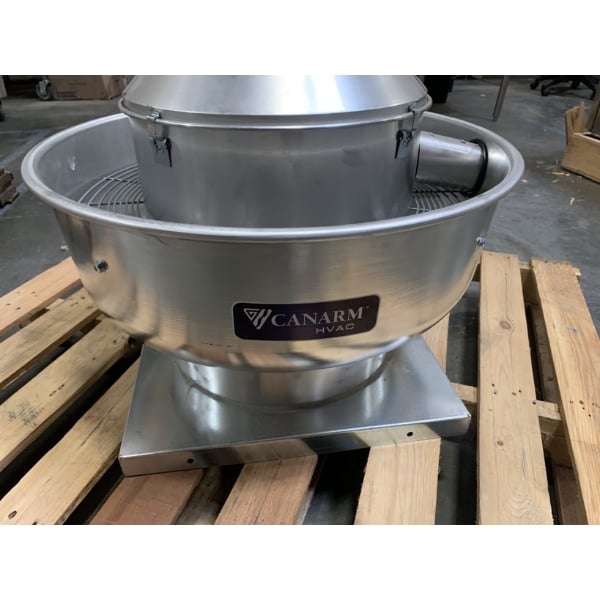 Scratch and Dent Canarm 12 1/4" Variable Speed Capable Upblast Direct Drive Aluminum Exhaust Fan ALX120-UD033V - 1,400 CFM, 1,650 RPM, 120/240V, 1 Phase
