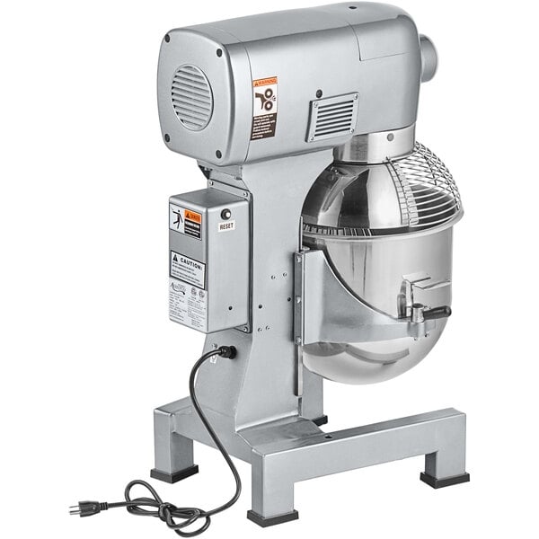 Scratch and Dent Avantco MX20WFB 20 Qt. Planetary Stand Mixer with Guard, Standard Accessories, & Flexible Silicone Blade Scraper - 120V, 1 1/2 hp