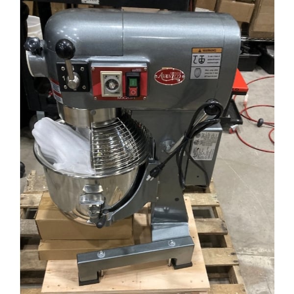 Scratch and Dent Avantco MX20WFB 20 Qt. Planetary Stand Mixer with Guard, Standard Accessories, & Flexible Silicone Blade Scraper - 120V, 1 1/2 hp