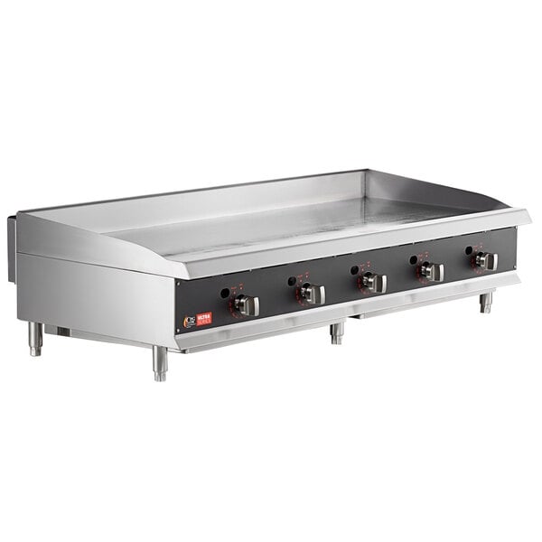 Scratch and Dent Cooking Performance Group GTU-CPG-60-L Ultra Series 60" Chrome Plated Liquid Propane 5-Burner Countertop Griddle - 150,000 BTU