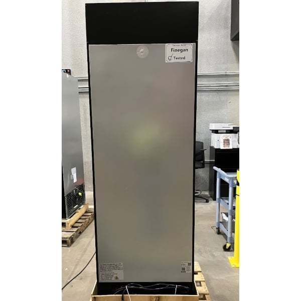 Scratch and Dent Avantco GDC-15-HC 25 5/8" Black Swing Glass Door Merchandiser Refrigerator with LED Lighting