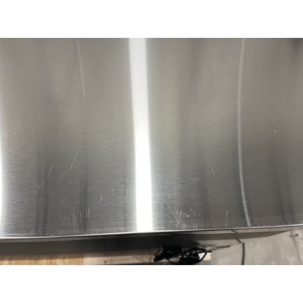 Scratch and Dent Avantco UBB-72G-HC 73" Black Counter Height Narrow Glass Door Back Bar Refrigerator with LED Lighting