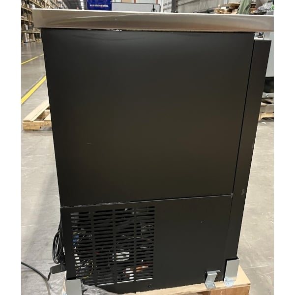 Scratch and Dent Avantco UBB-72G-HC 73" Black Counter Height Narrow Glass Door Back Bar Refrigerator with LED Lighting