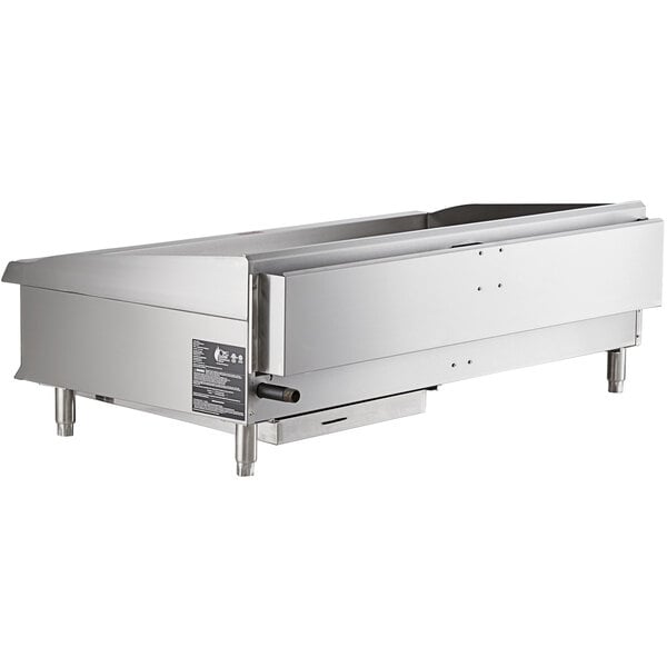 Scratch and Dent Cooking Performance Group GT-CPG-48-NL 48" Gas Countertop Griddle with Flame Failure Protection and Thermostatic Controls - 120,000 BTU